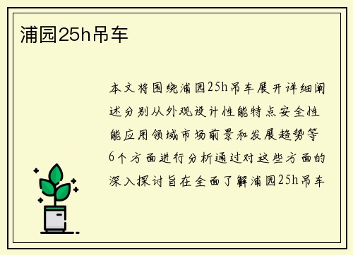 浦园25h吊车